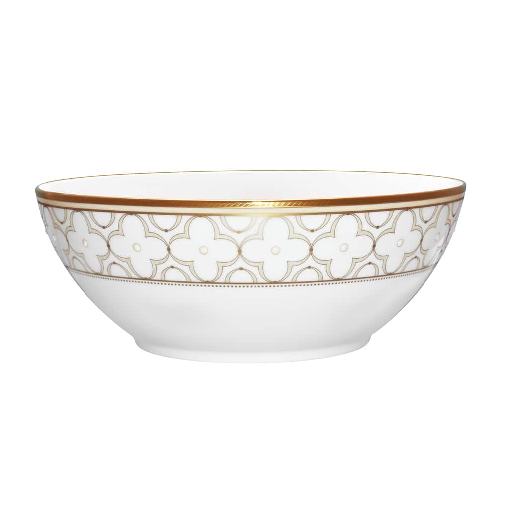 Noritake Trefolio Gold Round Vegetable Bowl, 9", 70 oz.