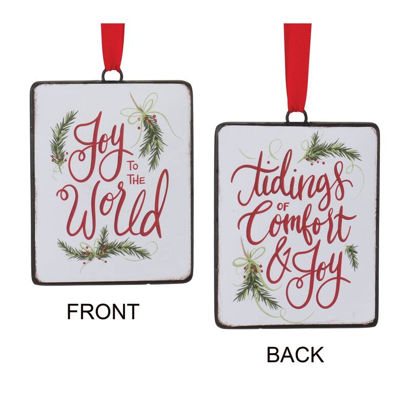 Double Sided Sentiment Christmas Ornaments - 5.25" - 1ct