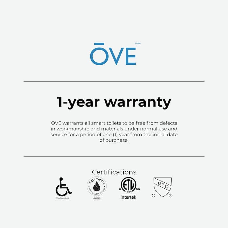 Ove Clarke Dual-Flush Hands-Free Smart Bidet Toilet with Built-in Tank