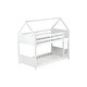 preview thumbnail 12 of 10, White Twin Over Twin House Bunk Bed with Headboards & Ladde