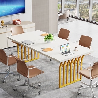 63 Inch Modern Conference Table for 4-6 People - On Sale - Bed Bath ...