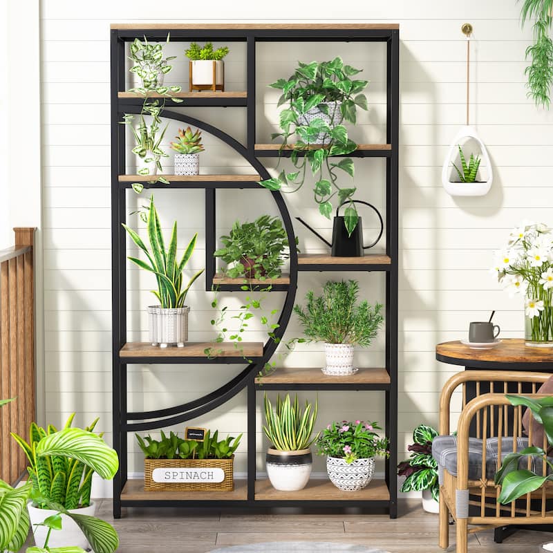 Bookshelf 5 Shelf Industrial Etagere Bookcase for Bedroom, Living Room, Home Office