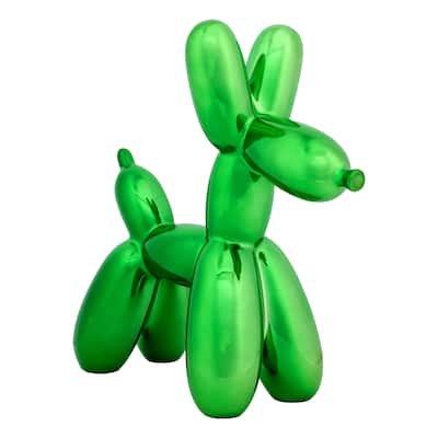 National Tree Company 11 in. Christmas Balloon Dog Figurine Indoor Decoration, Green - 11 in