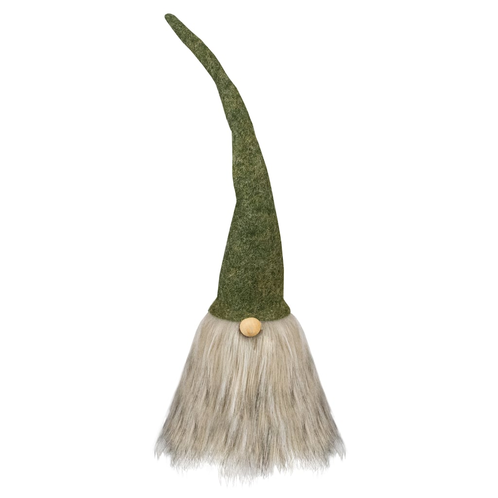14" Green and Gray Christmas Gnome Figure