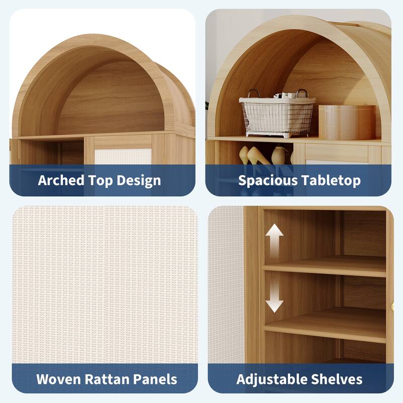 Modern Arched Shoe Cabinet Storage for Entryway Living Room