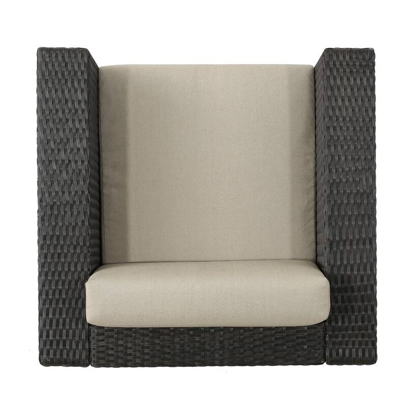 Puerta Outdoor Cushioned Swivel Club Chair (Set of 2) by Christopher Knight Home