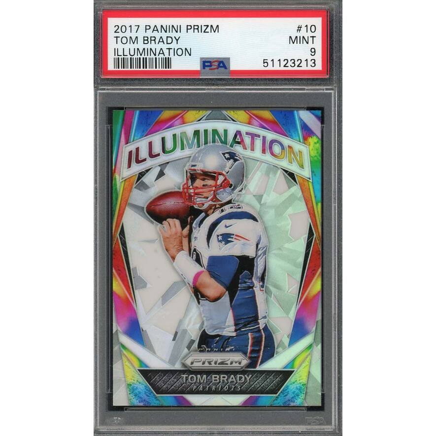 Tom Brady 2017 Panini Prizm Illumination Football Card #10 Graded PSA 9 MINT - Black - 8'6" x 11'6" - Overstock - 40991796 Tom Brady 2017 Panini Prizm Illumination Football Card #10 Graded PSA 9 MINT - Black - 8'6" x 11'6" - Overstock - 40991796