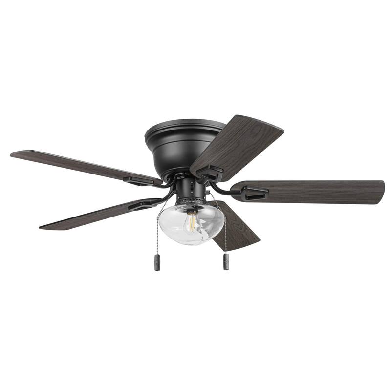 Honeywell 42" Halle Indoor Matte Black Ceiling Fan with Light & Pull Chain - 42 Inches