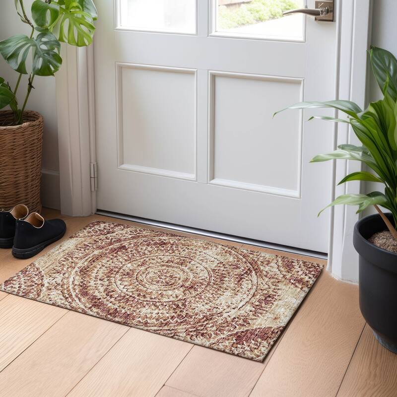 Premium Washable Super Soft Boho Medallion Mayfield Rug - Canyon - 1' 8" x 2' 6" - Rectangle