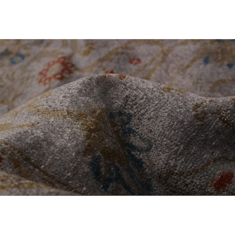 ECARPETGALLERY Hand-knotted Vibrance Grey Wool Rug - 7'9 x 9'9