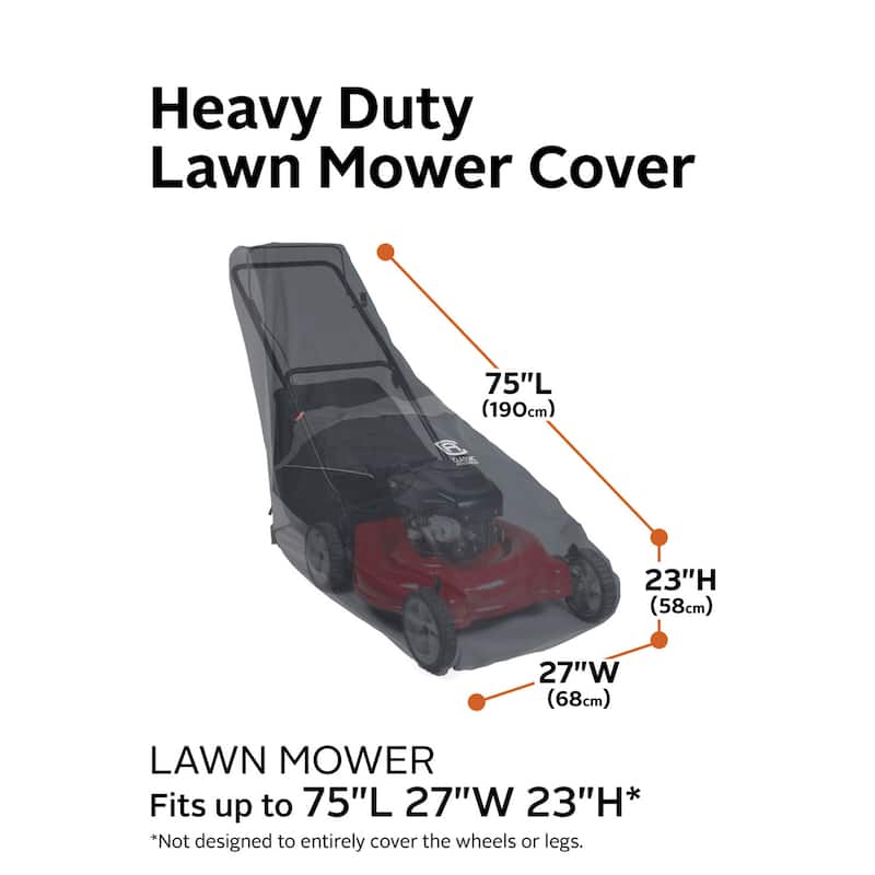 Classic Accessories StormPro RainProof Heavy-Duty Lawn Mower Cover - Fits gas, electric and push reel mowers