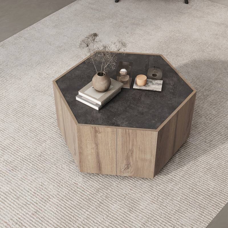 Hexagonal Rural Style Garden Retro Coffee Table