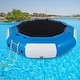 preview thumbnail 2 of 21, VEVOR Inflatable Water Trampoline Round Inflatable Water Bouncer with Ladder 13ft blue&white