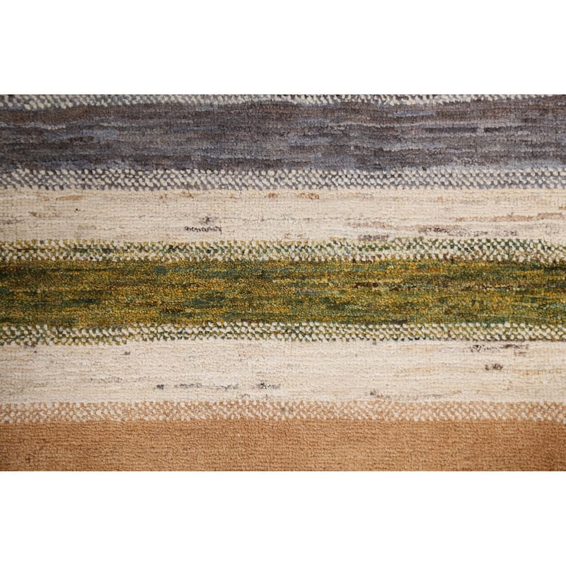 Wool Gabbeh Kashkoli Contemporary Striped Area Rug Hand-knotted Carpet - 5'0" x 8'0"