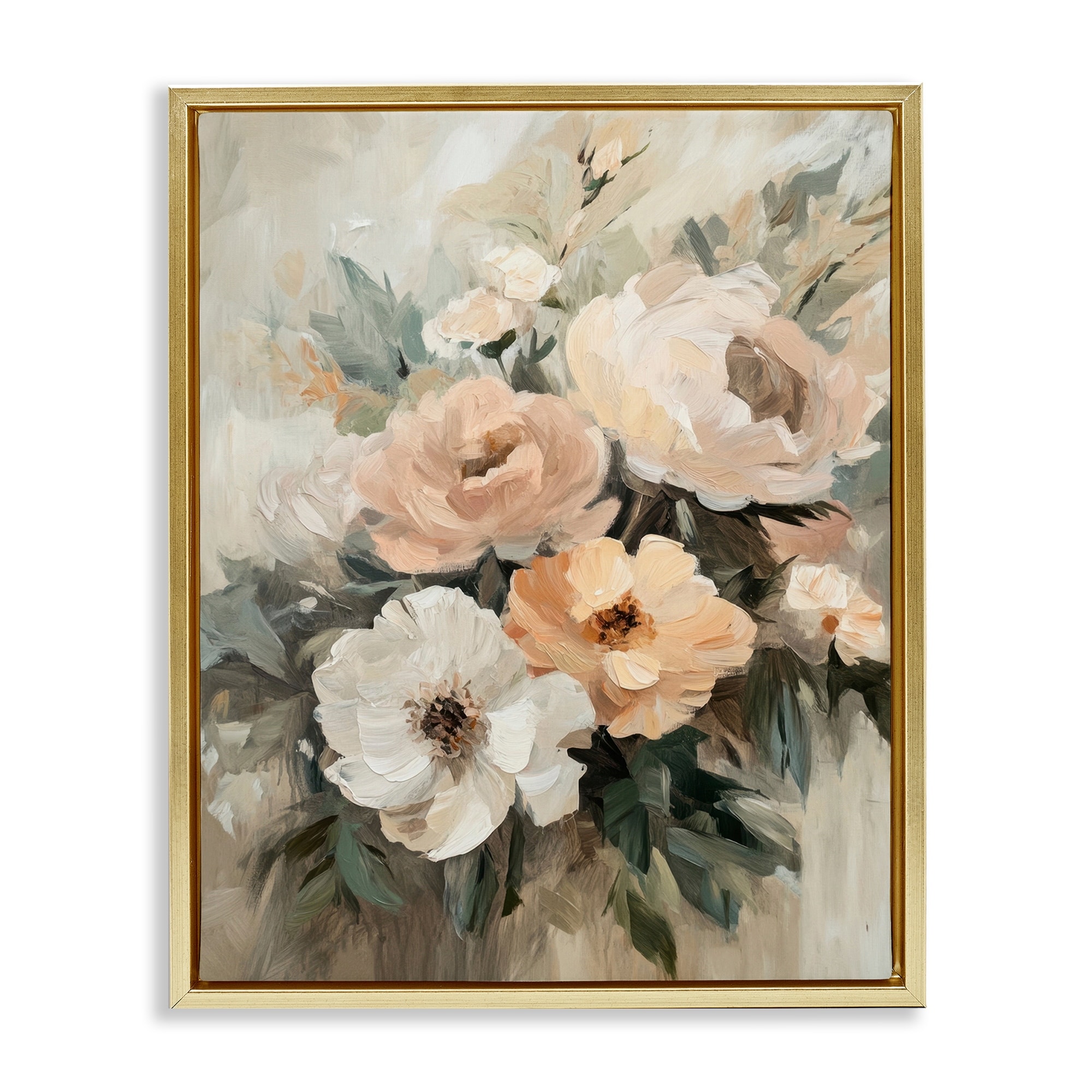 Stupell Brushed Spring Bouquet Framed Floater Canvas Wall Art Design By Petal Prints Design