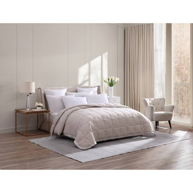 Serta Microfiber White Down Blanket - Tan - King