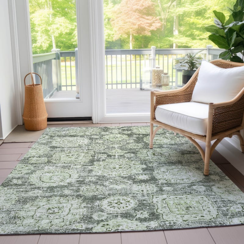 Machine Washable Indoor/ Outdoor Chantille Vintage Persian Rug