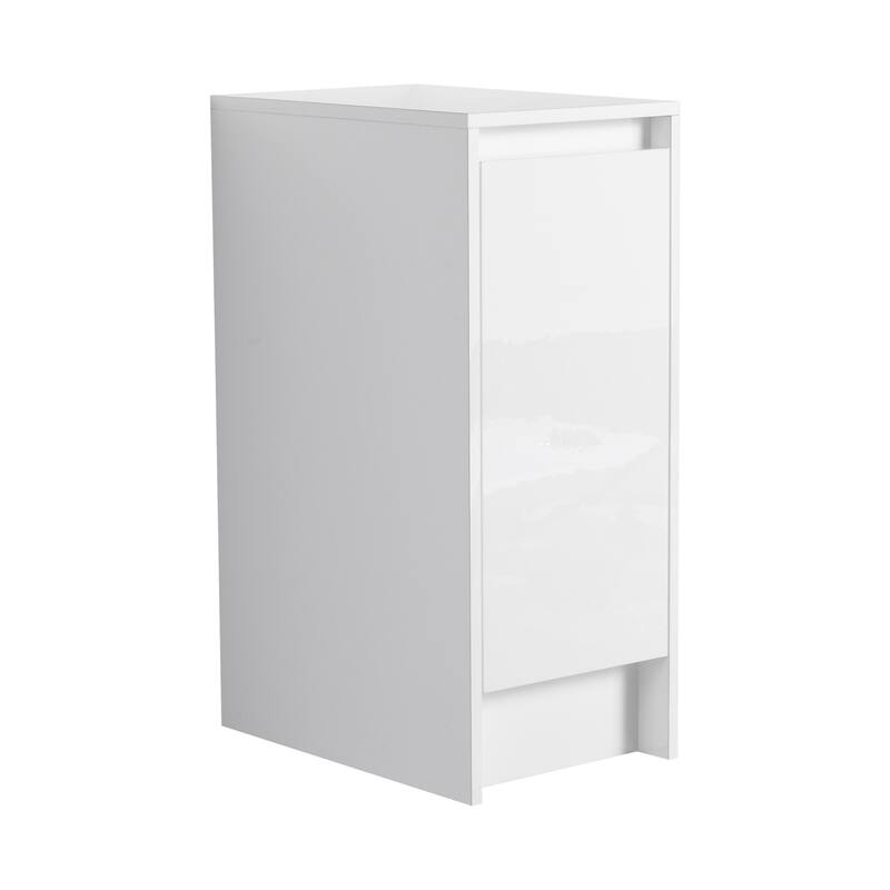 12" Freestanding Bathroom Storage Cabinets, Soft Close Doors, Floor Mounting Design