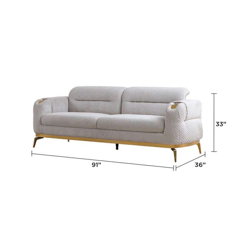 Zoe Sofa in Cream and Gray