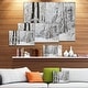 preview thumbnail 6 of 8, Designart "Dense Winter Forest and Lane" Large Forest Artwork Print on Canvas - White