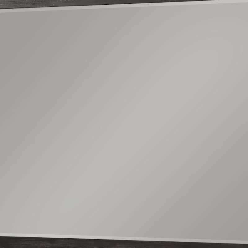 Jose 48 Inch Dresser Mirror with Acacia Wood Frame, Weathered Dark Gray