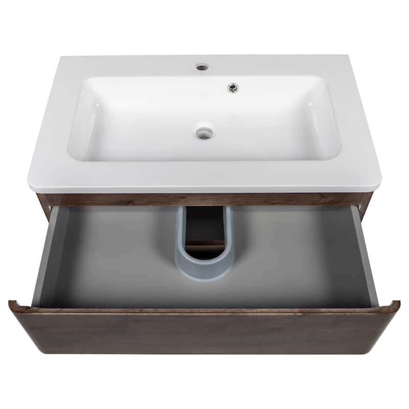 Modern Wall-Mounted Bathroom Vanity with Washbasin | Comfort Collection mirror Omega R-line 40" included