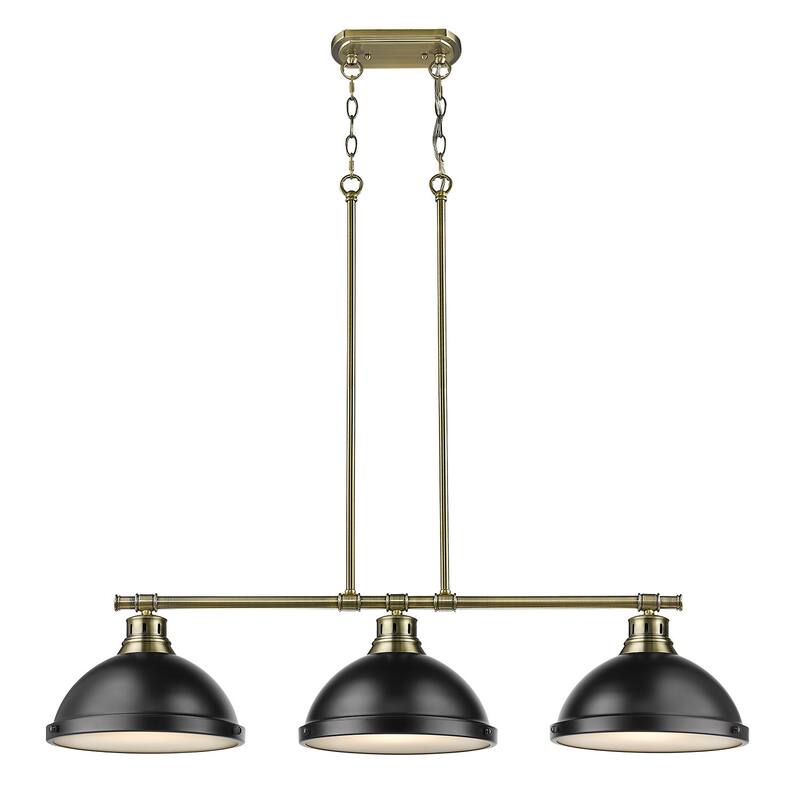 Golden Lighting 3602-3LP AB Duncan 3 Light 40" Wide Linear Pendant