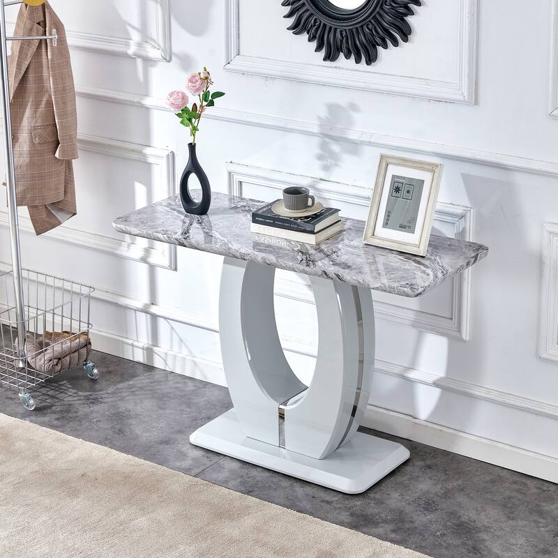 Modern minimalist light gray MDF material rectangular counter bar table 47.2 "x 18" x 29.5 "for bedroom bedside entrance - LIGHT GREY