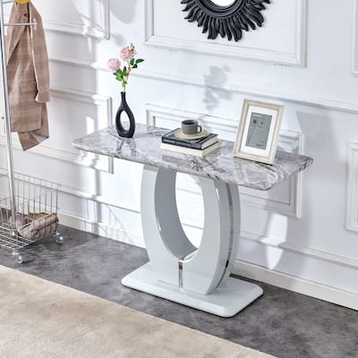 Modern minimalist light gray MDF material rectangular counter bar table 47.2 "x 18" x 29.5 "for bedroom bedside entrance
