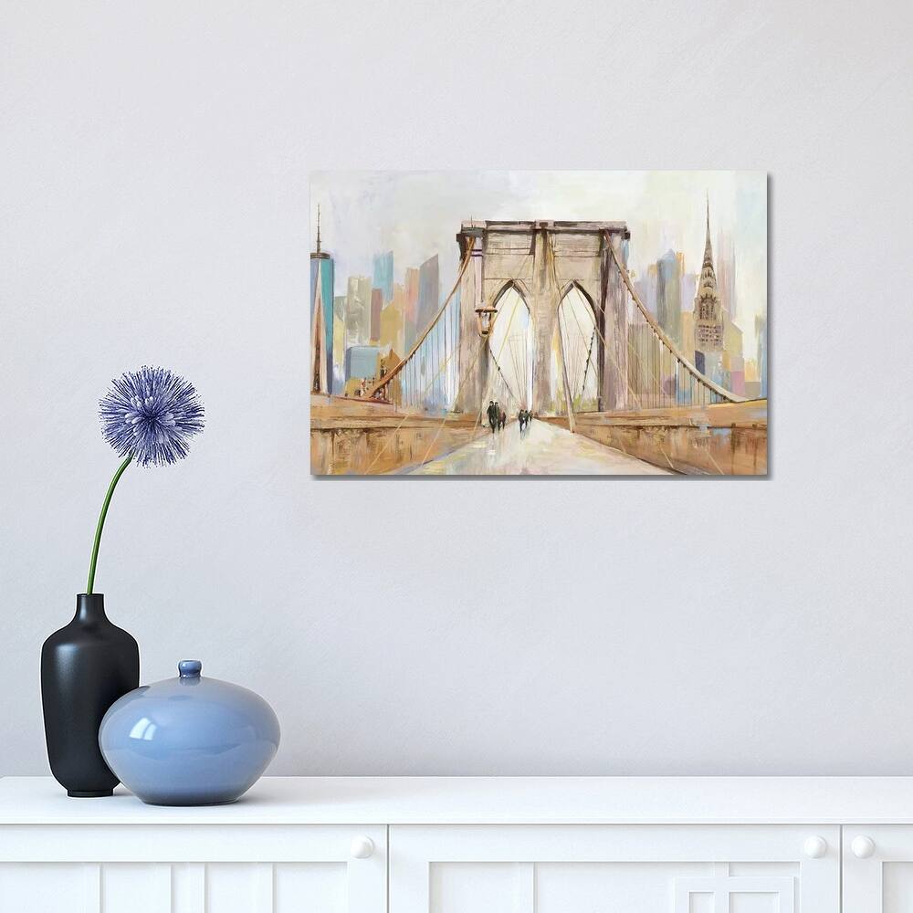iCanvas "Brooklyn Bridge Walkway" by Allison Pearce Canvas Print