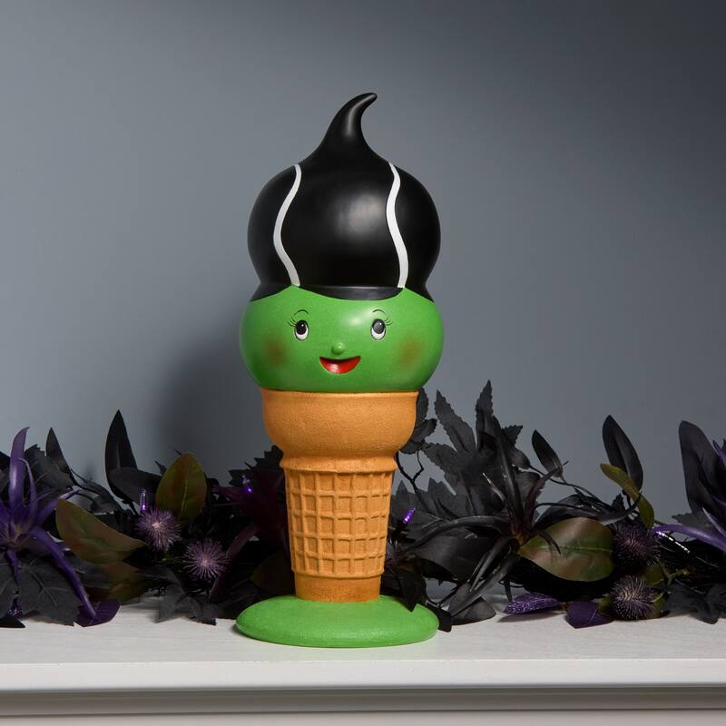 National Tree Company 14" I-Scream Cone, Bride of Frankenstein Halloween Tabletop Decoration - 14 in