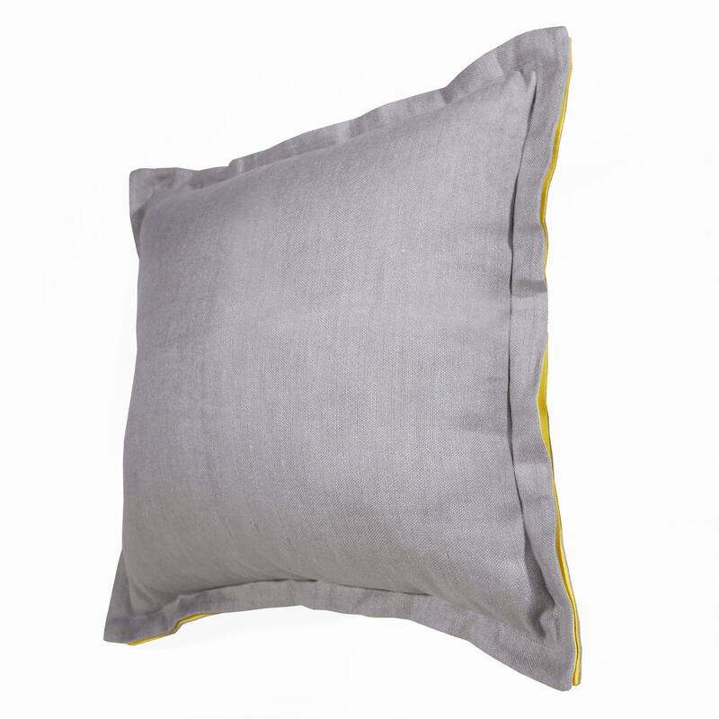 Sevita Hand-Woven Solid Linen Throw Pillow, 20" x 20"