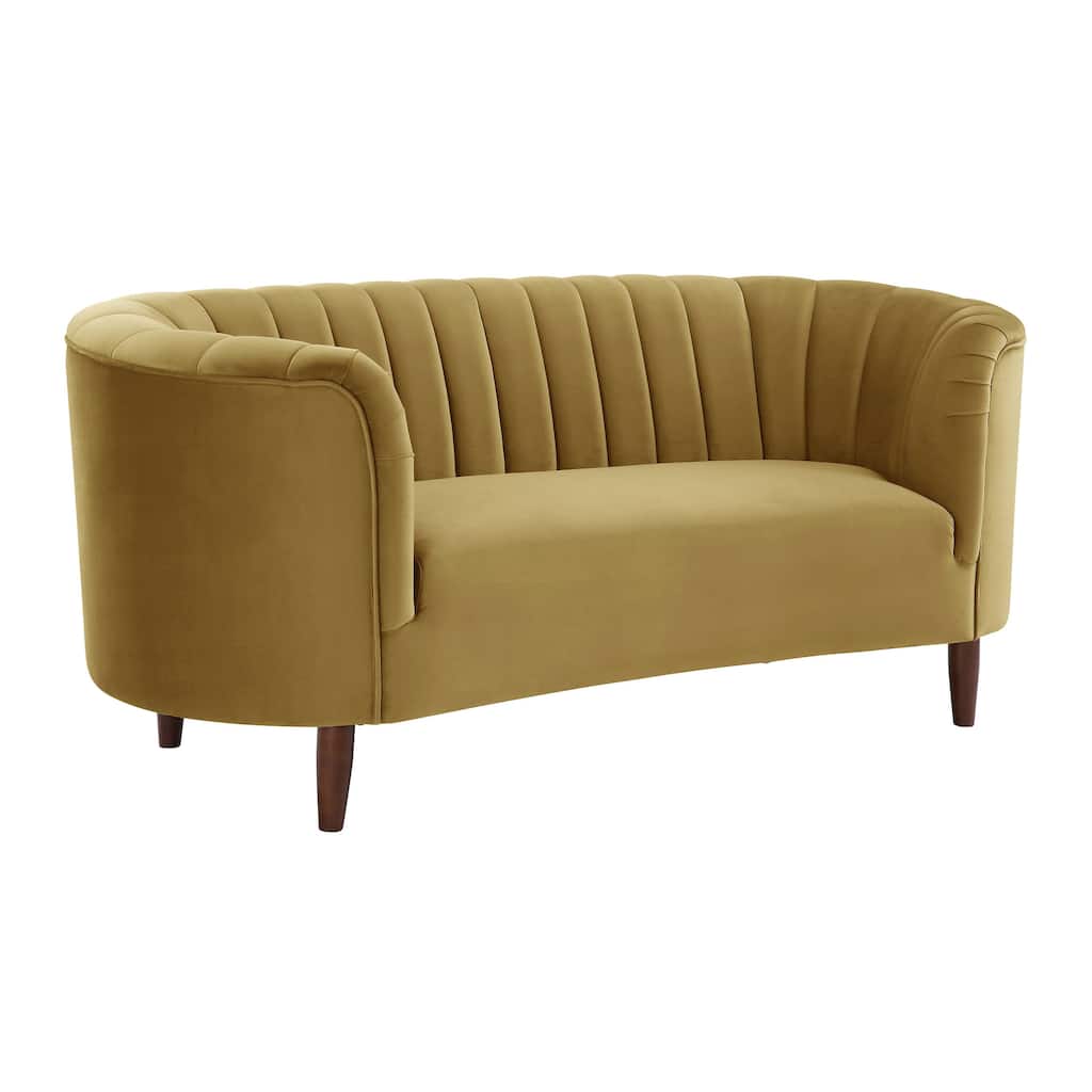 Yanna Tufted Loveseat with Wooden Leg