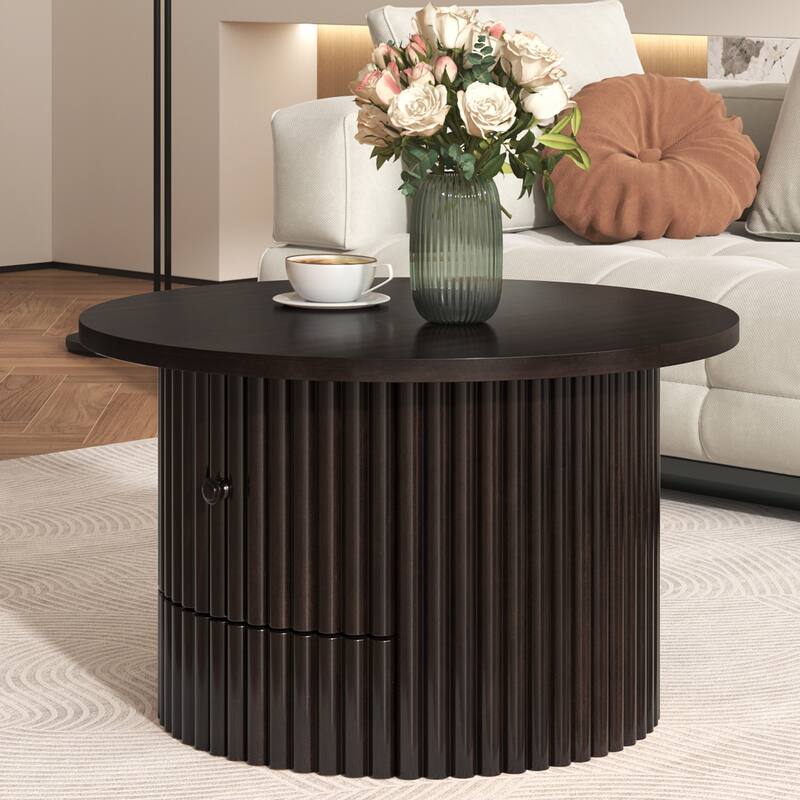 Farmhouse Coffee Table with a Drawer - Dark Brown