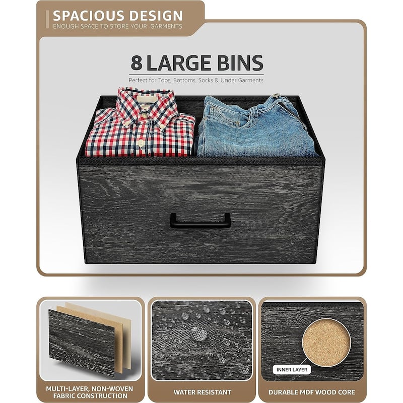 Dressers for Bedroom with 8 Drawers, Chest of Drawers for Bedroom