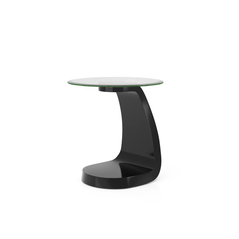 Crescendo Modern 22-inch Glass Top Round Side Table by Furniture of America