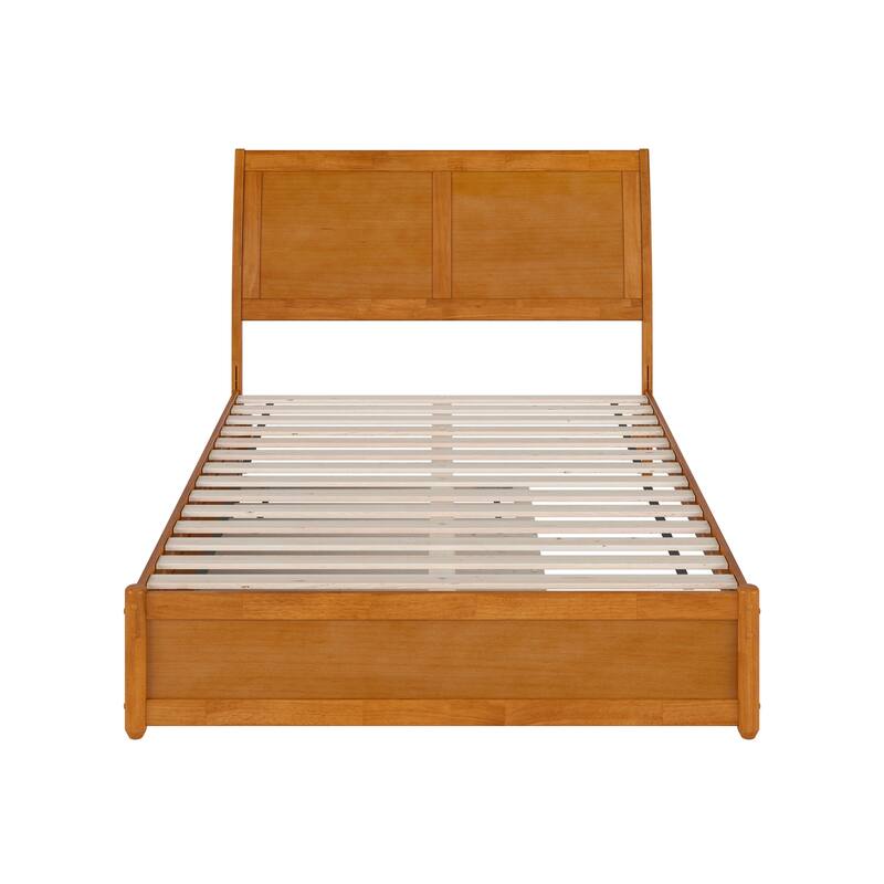 Andorra Platform Bed with Panel Footboard and Twin Trundle