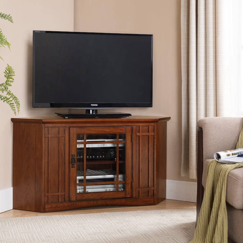Mission Oak 46-inch Corner TV Stand & Media Console