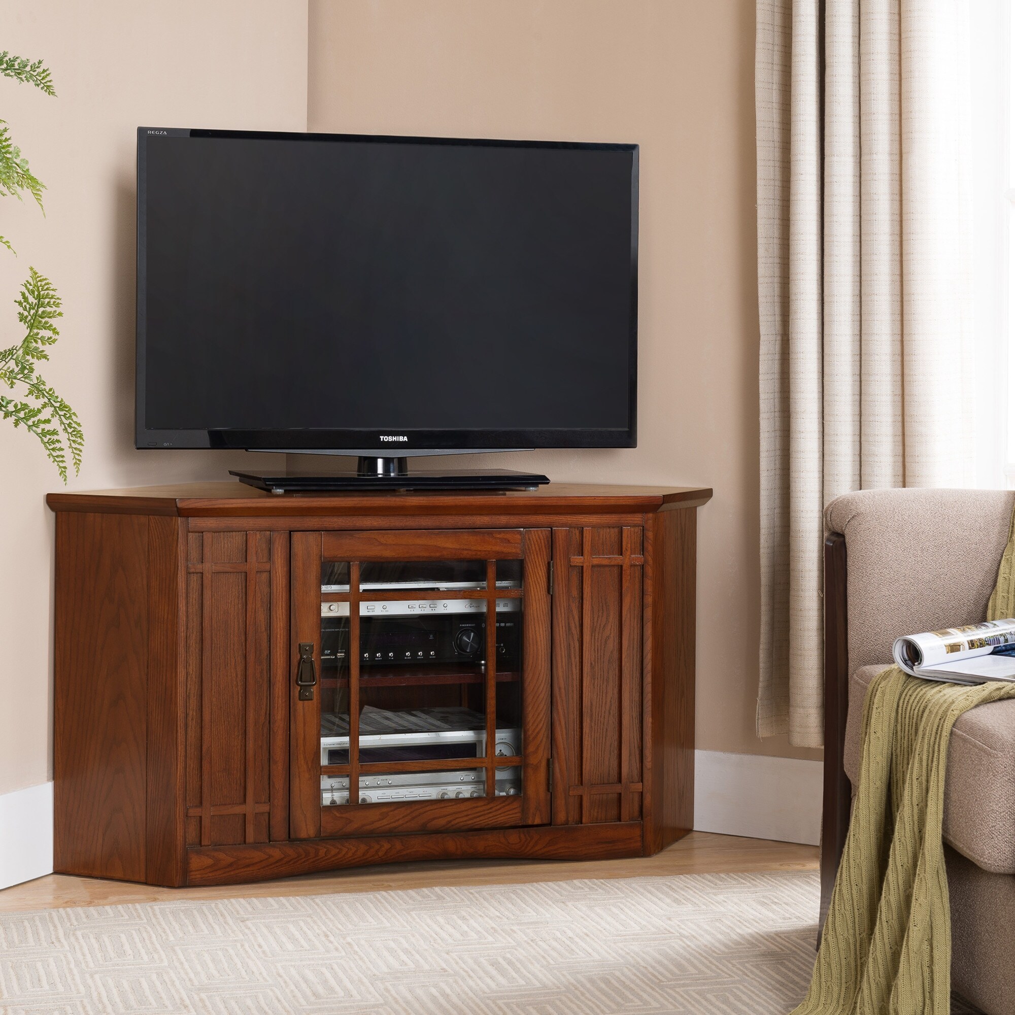 46 inch hot sale corner tv stand