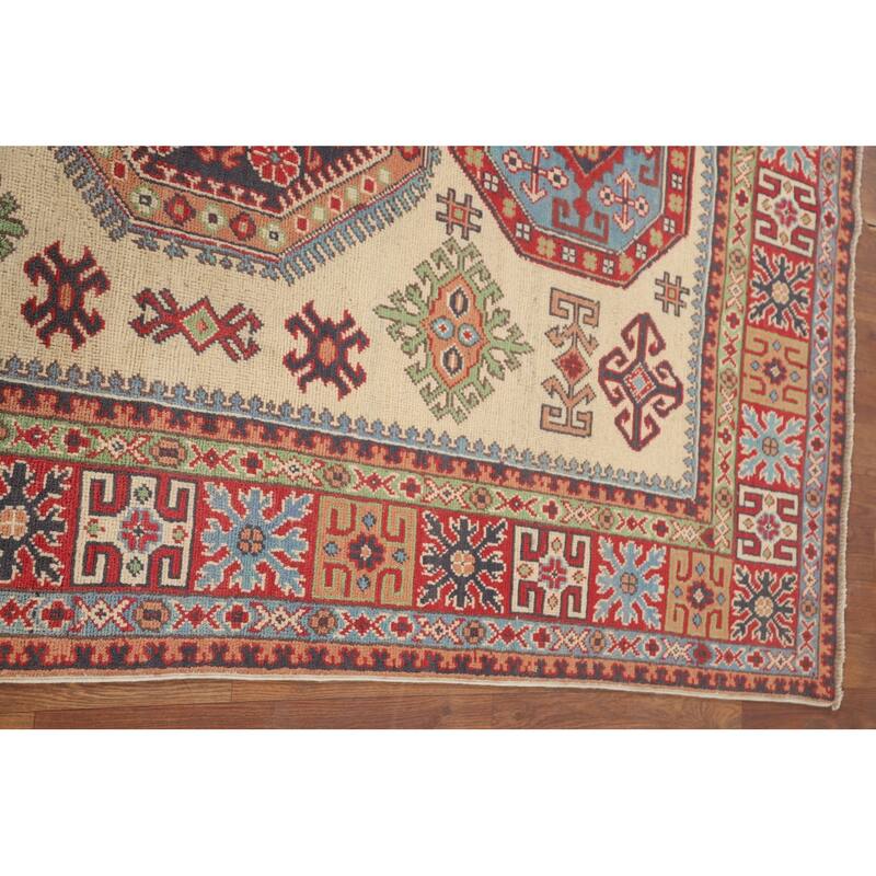 Kazak Area Rug Handmade Living Room Wool Carpet - 4'10" x 6'8"