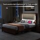 preview thumbnail 4 of 8, Queen Size Platform Bed Frame with Upholstered Headboard Featuring USB and Type-C Charging Ports