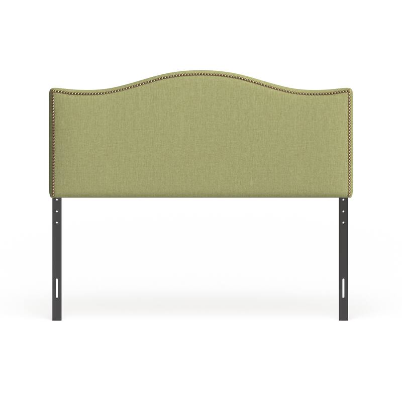 Curl Queen Nailhead Upholstered Headboard