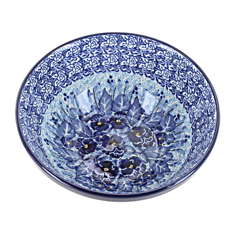 Blue Rose Polish Pottery Ceramika Artystyczna Cereal Bowl