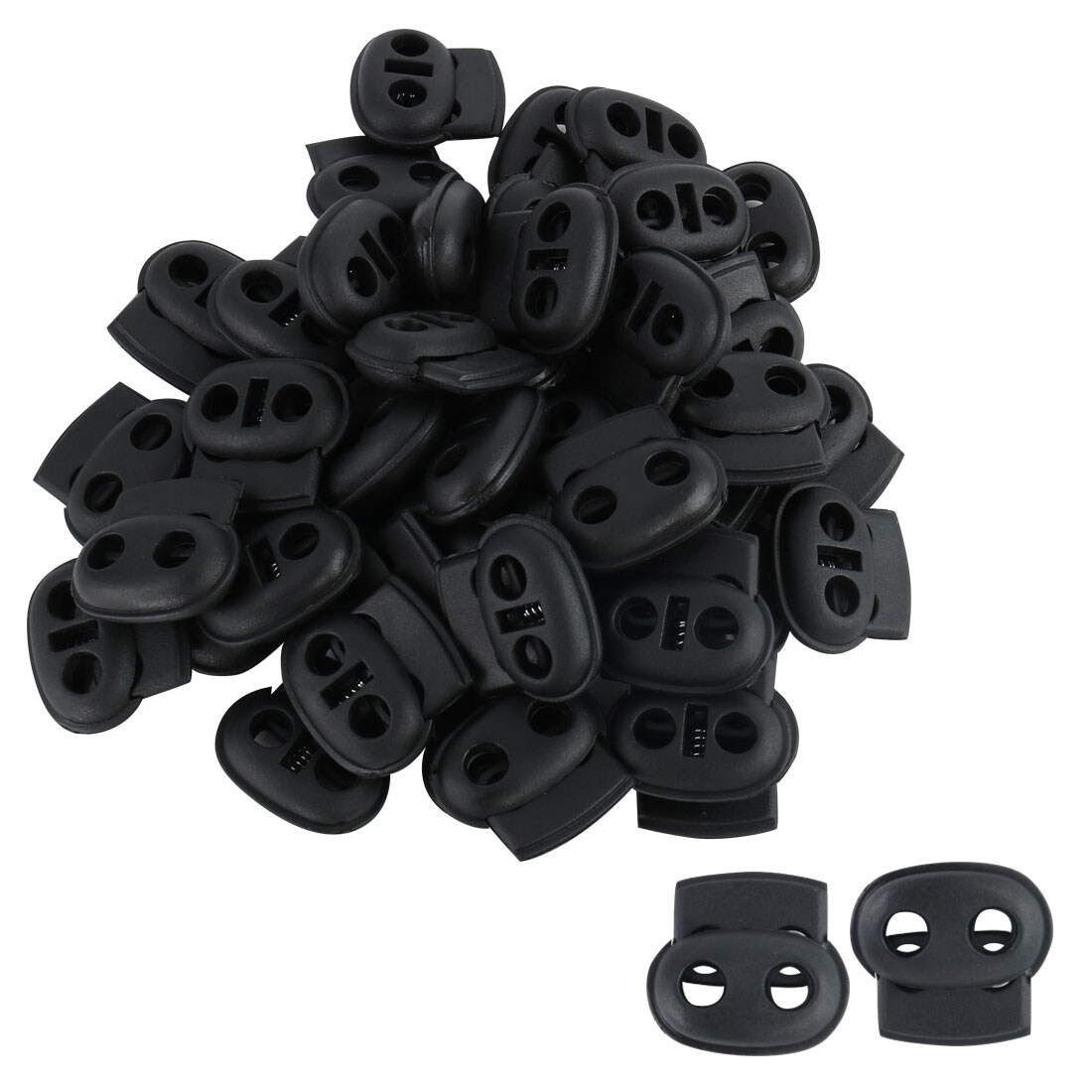 Sewing Drawstring Toggle Stopper Cord Locks Plastic Bean Twin Hole