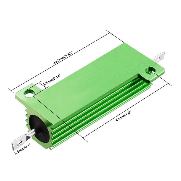 thumbnail image 2 of 2 Pcs 50W 4 Ohm 8 Ohm Wirewound Aluminium Housed Resistance Resistor... 2 of 14