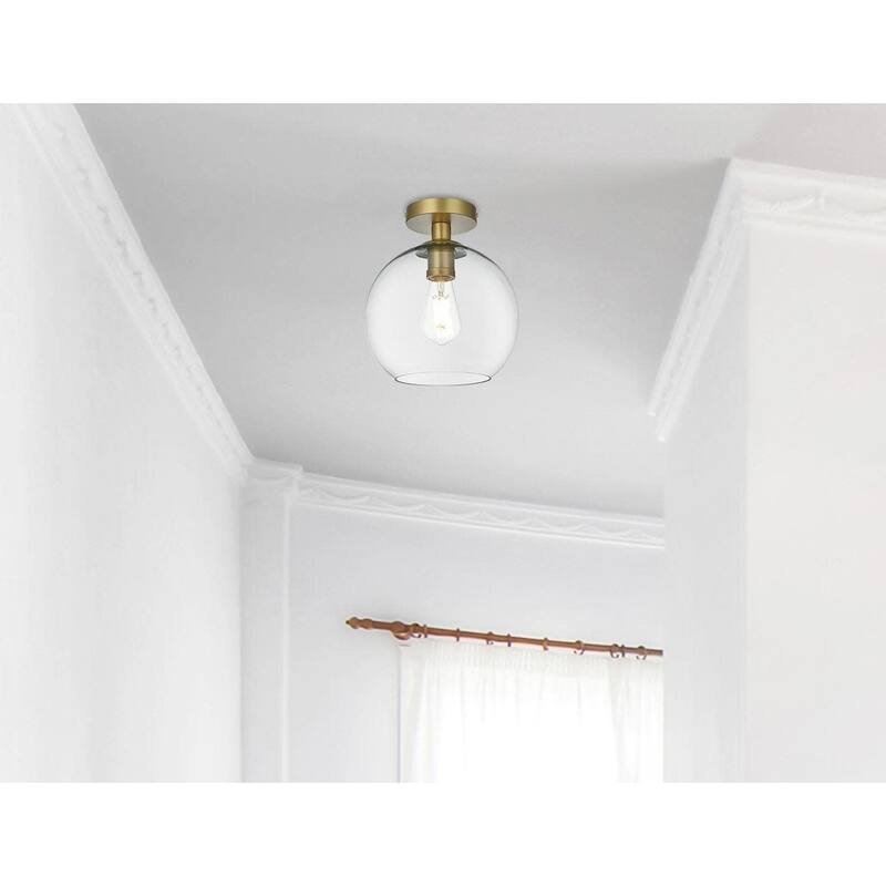 Elegant Lighting Baxter Single Light 10" Wide Semi-Flush Globe Ceiling