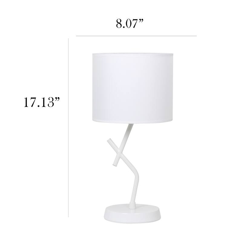 Abstract Angular Table Lamp with Drum Shade - 17" - White