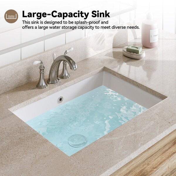 【ラッピング不可】 HOROW Rectangular Vitreous China Undermount Bathroom Sink 靴