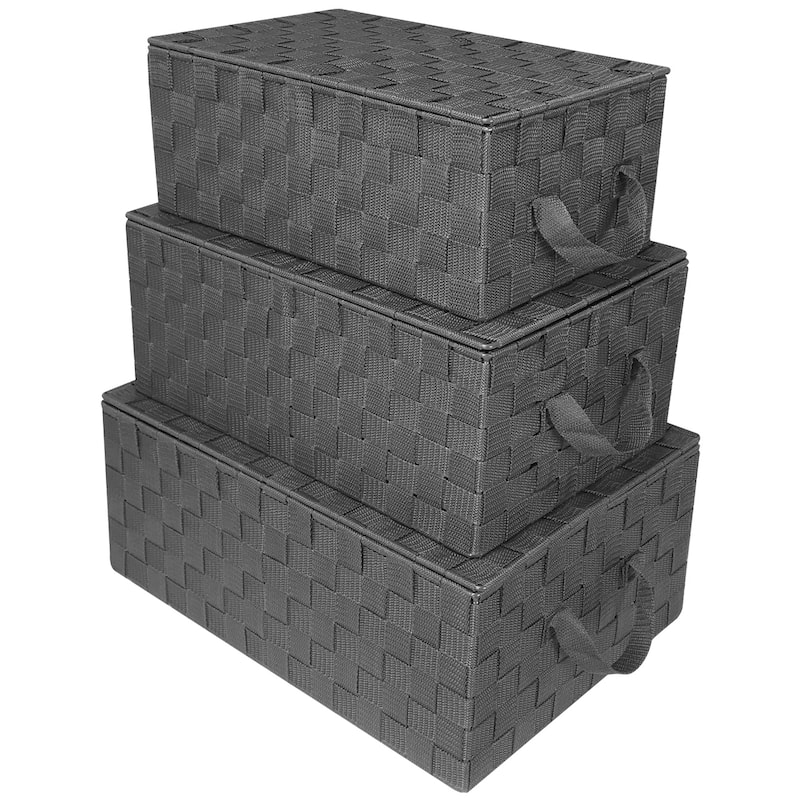Woven Storage Basket Set - N/A - Grey