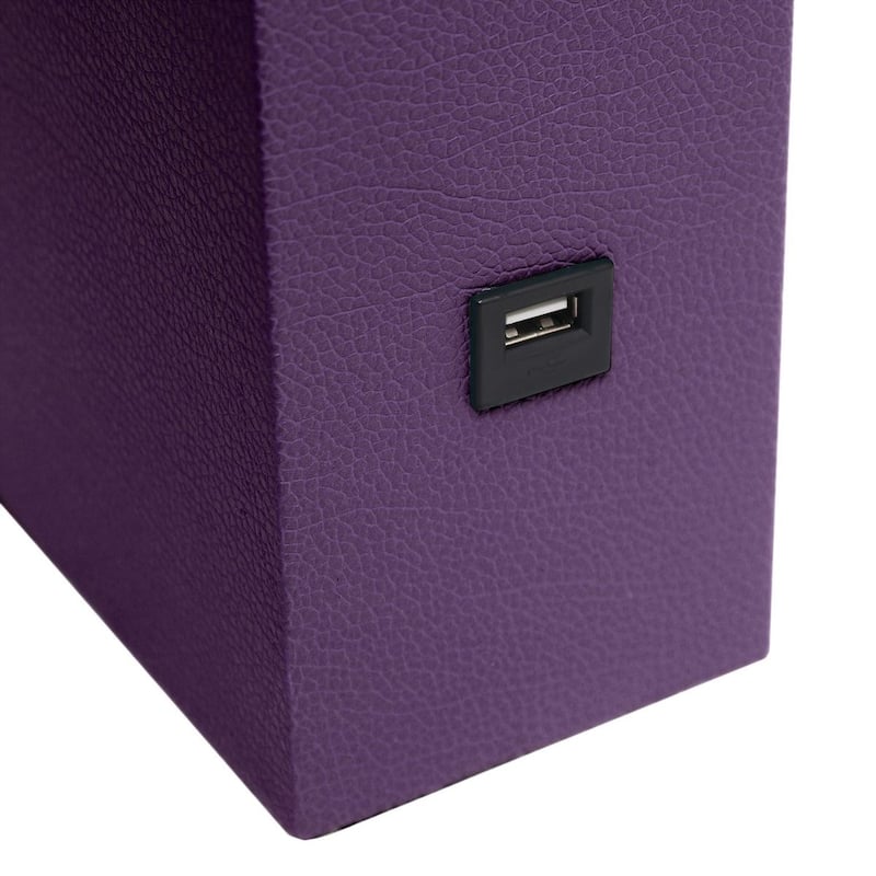 Modern Leather Table Lamp with USB and White Fabric Shade